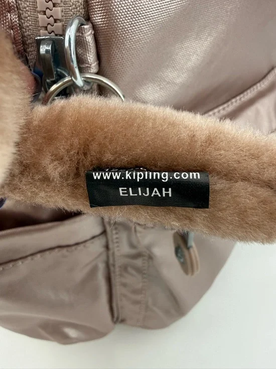 Kipling Charnell 11.5" LapTop Rose Gold Metallic Backpack with Monkey Charm - Picture 12 of 17